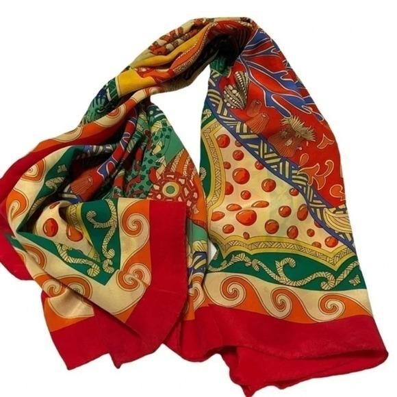 Cornelia James Vintage Sea Shell Silk Scarf - Picture 7 of 7